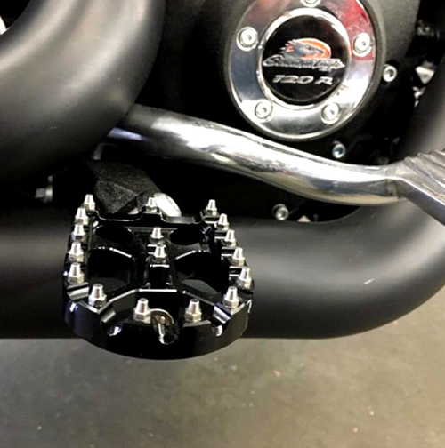 NTHREEAUTO Male Mount Footpegs CNC Billet Aluminum Foot Pegs Motorcycle Footrests Pedal for Harley Sportster 1200 Road King Heritage Electra Glide Softail Dyna 