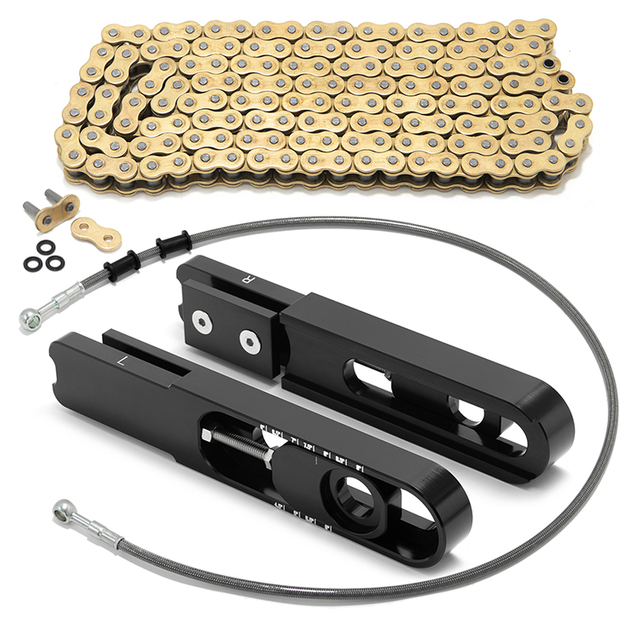 4.5"-9" Motorcycle Swingarm Extension Brake Line and Chain for Kawasaki Ninja ZX9-R 2002-2003 / ZX12R 2000-2005 