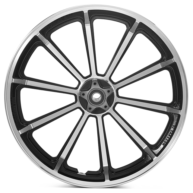 [MOQ 200] Gloss Black Motorcycle 10 Spokes Front Wheels for Harley Davidson