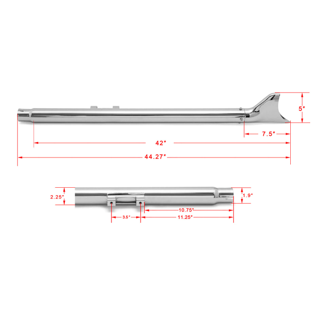 36" 39'' 42'' Fishtail Exhaust Muffler for harley motorcycle