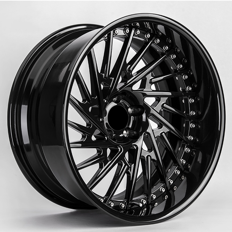 Custom 2 Piece Forged Alloy Car Wheel For Ford Mustang / Mondeo